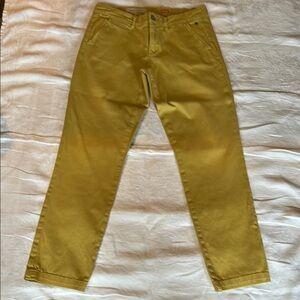 Anthropology Yellow Chino Pants with Straight Leg Cut